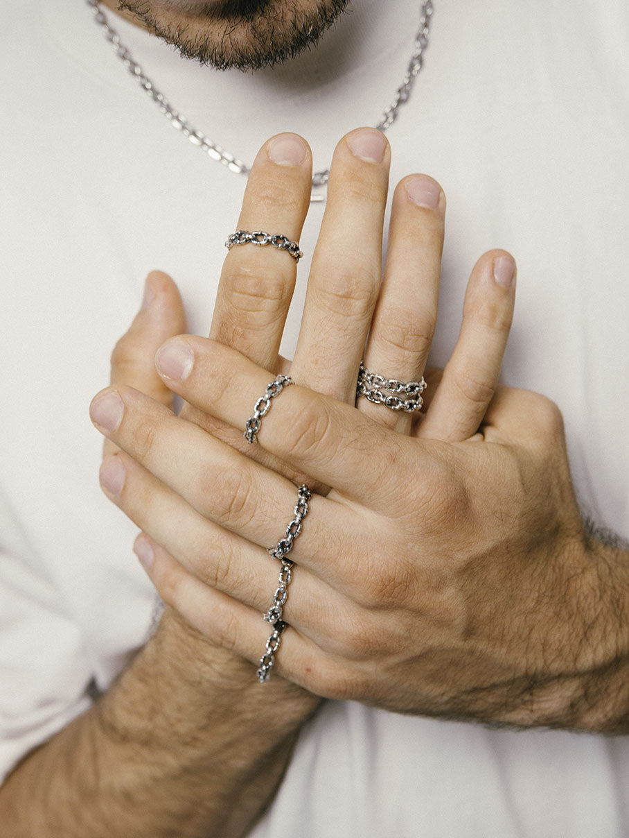 anillo cadena chain unisex hombre y mujer
