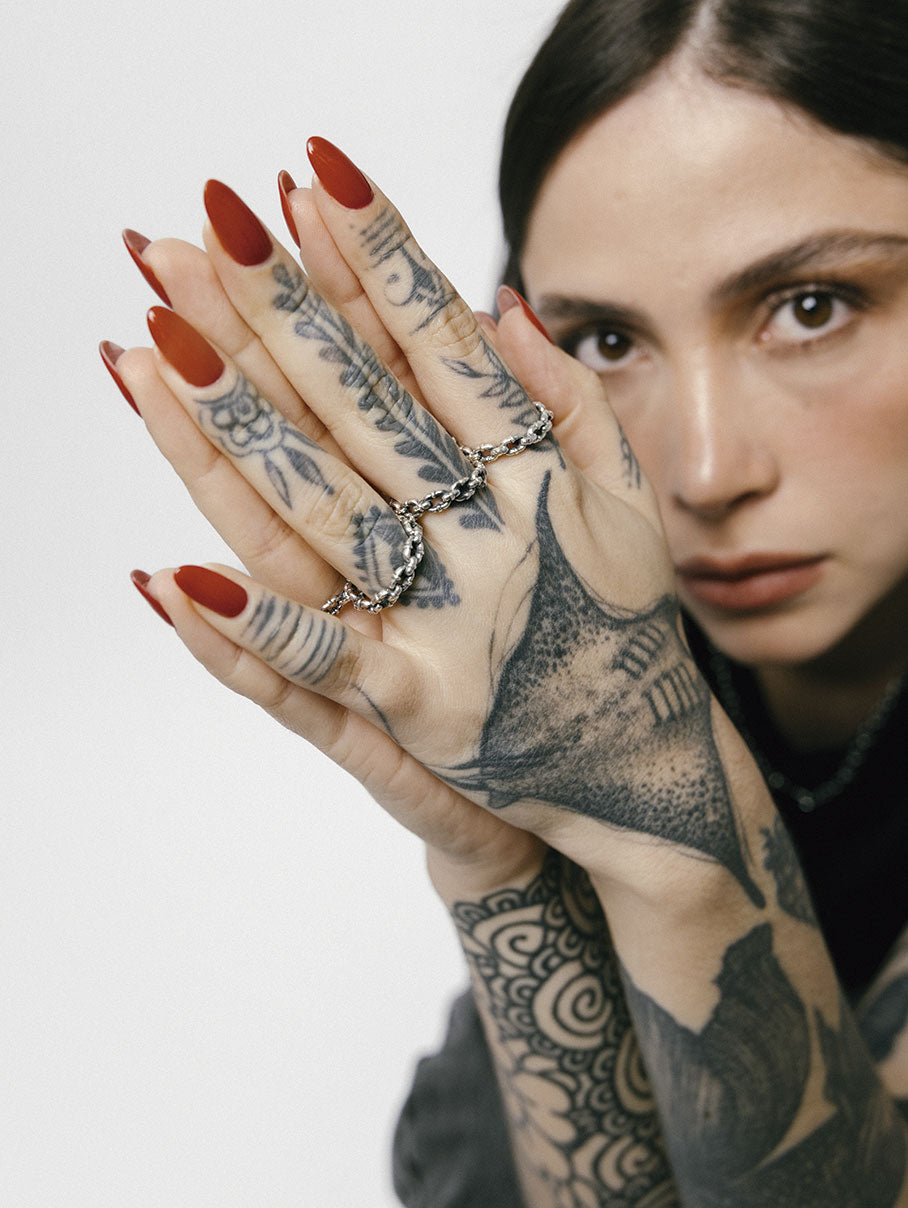 anillo cadena chain unisex