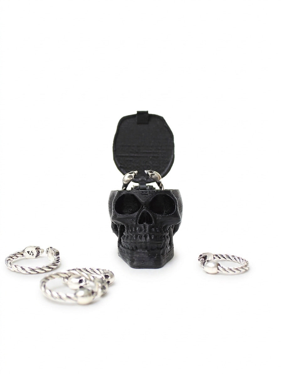 anillo doble skull medellin colombia plateado unisex
