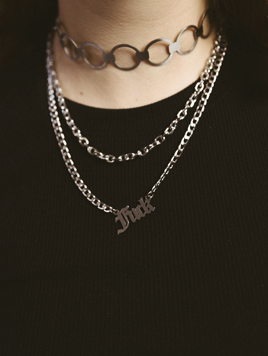 collares medellin plateado en acero