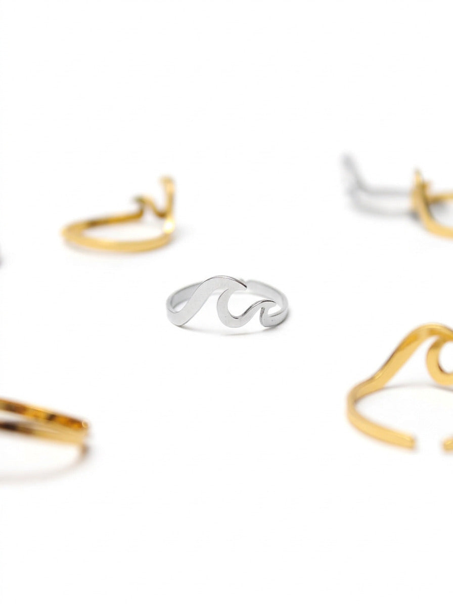 anillo ola de marplateado