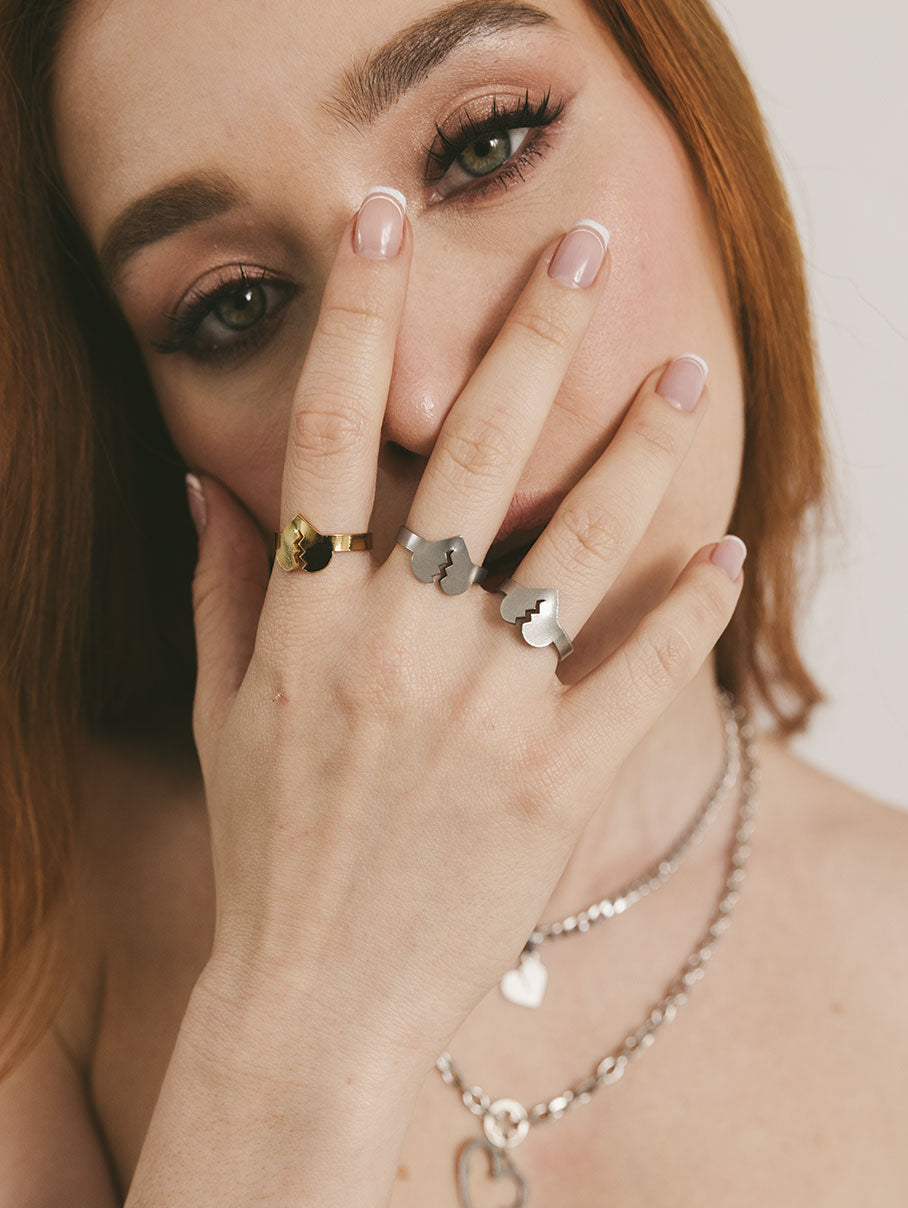 COLLAR + ANILLO BROKEN HEART