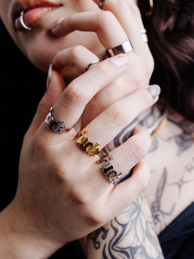 anillos dorado y plateado unisex medellin