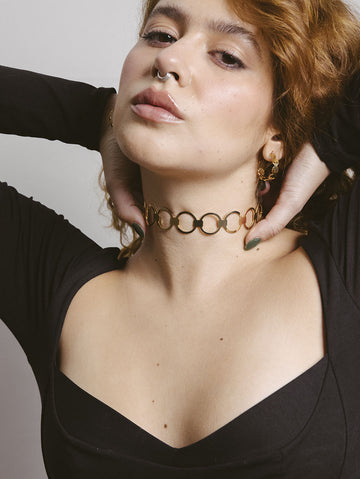 choker circulos, collar corto, gargantilla, hecho en medellin, piezas unicas