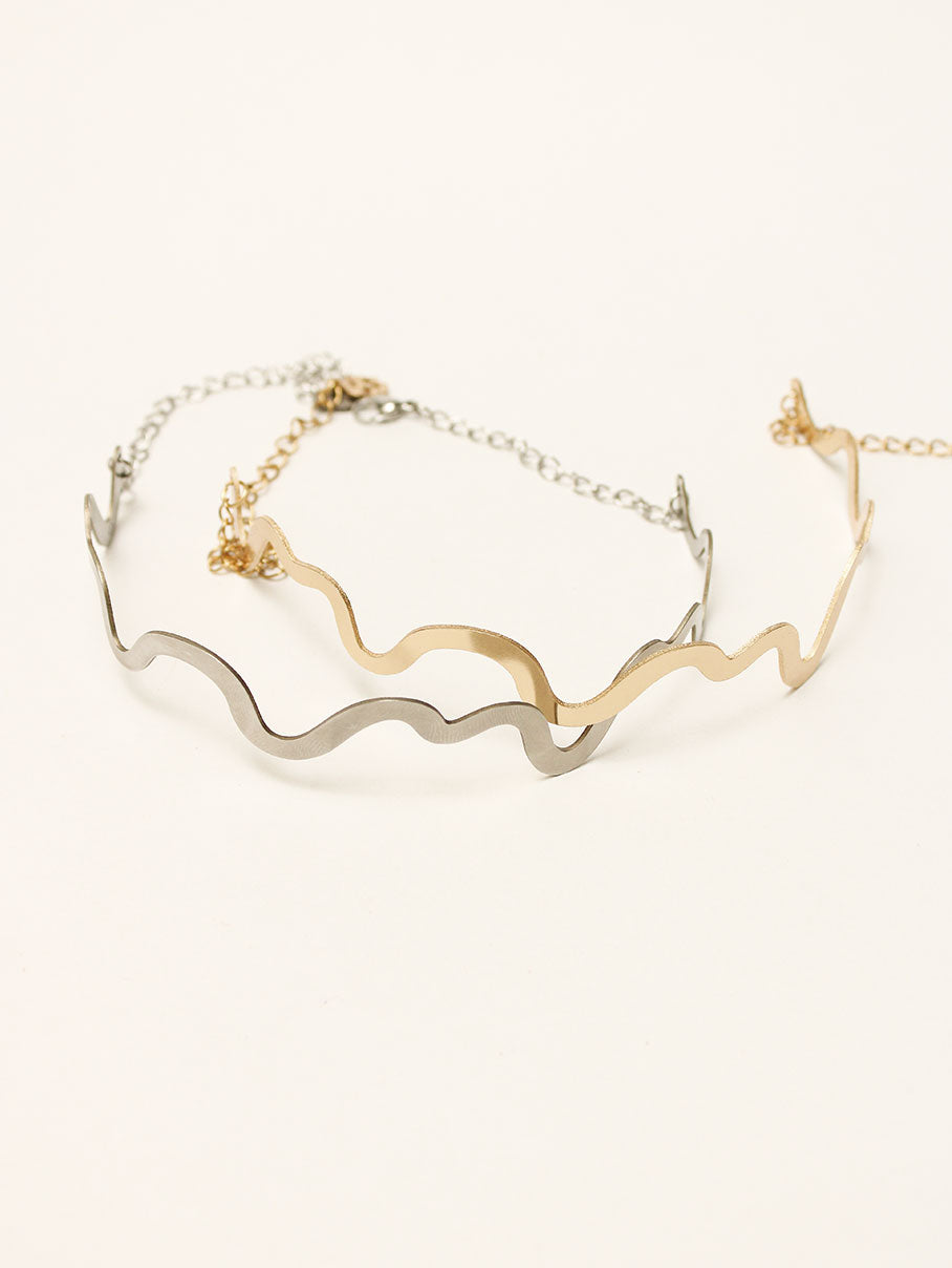 choker con ondas graduable skull med.
