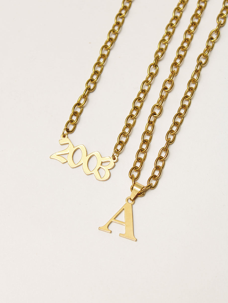 cadena inicial personalizada dorado estilo alternativo dorado